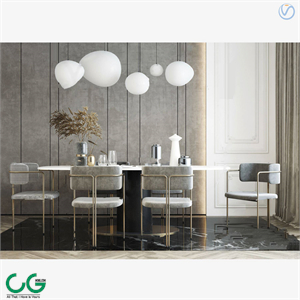 Modern light luxury dining table and chair combination 3d model